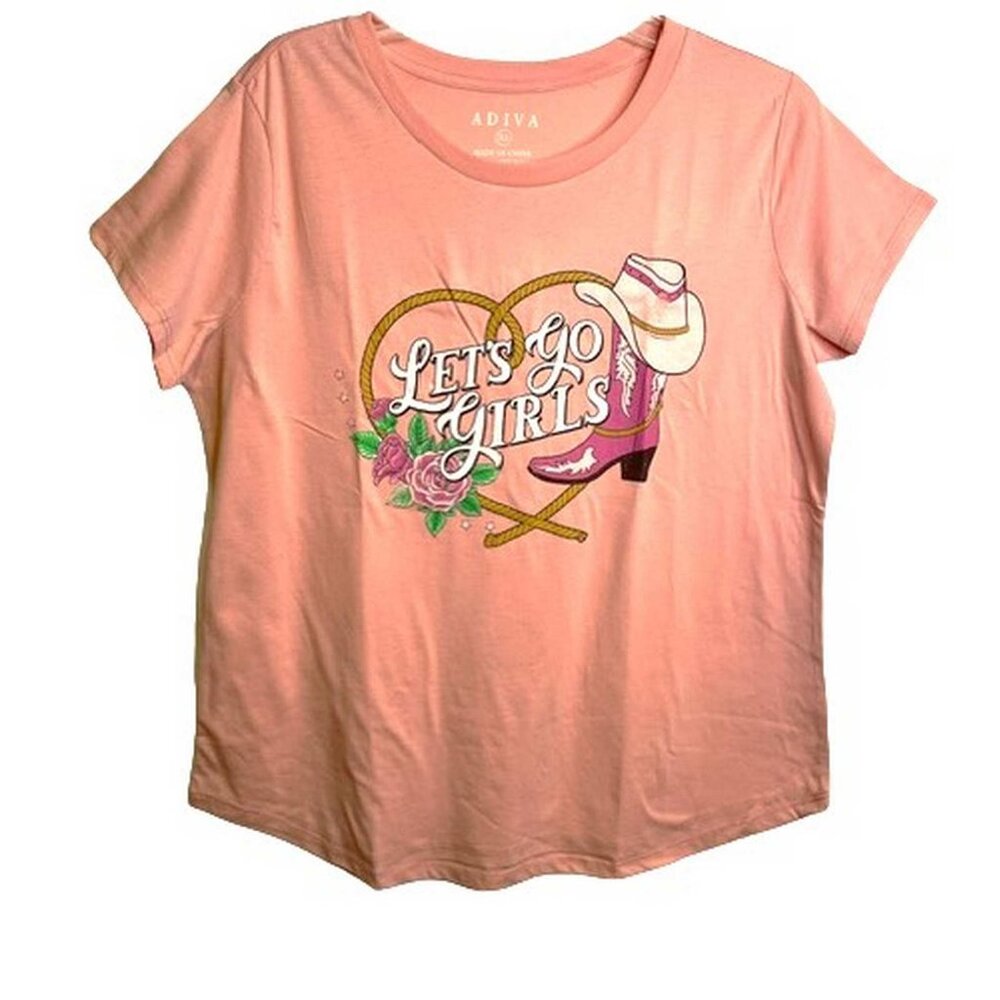 Adiva Lets Go Girls Short Sleeve T-Shirt X LARGE (210) - Picture 4 of 7